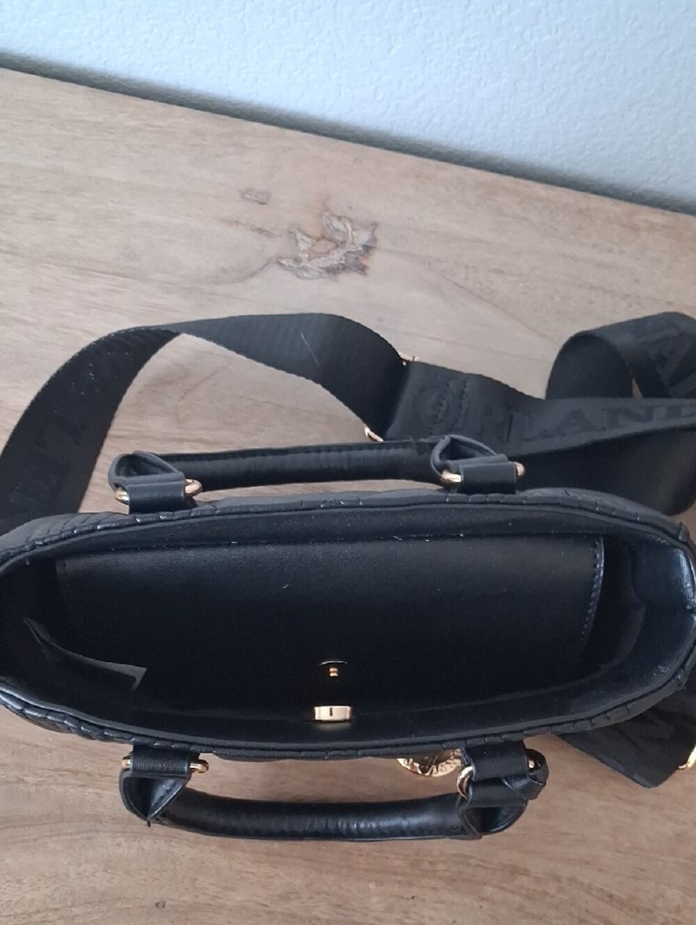 Quilted Black Top-Handle Womens Satchel - Picture 6 of 6